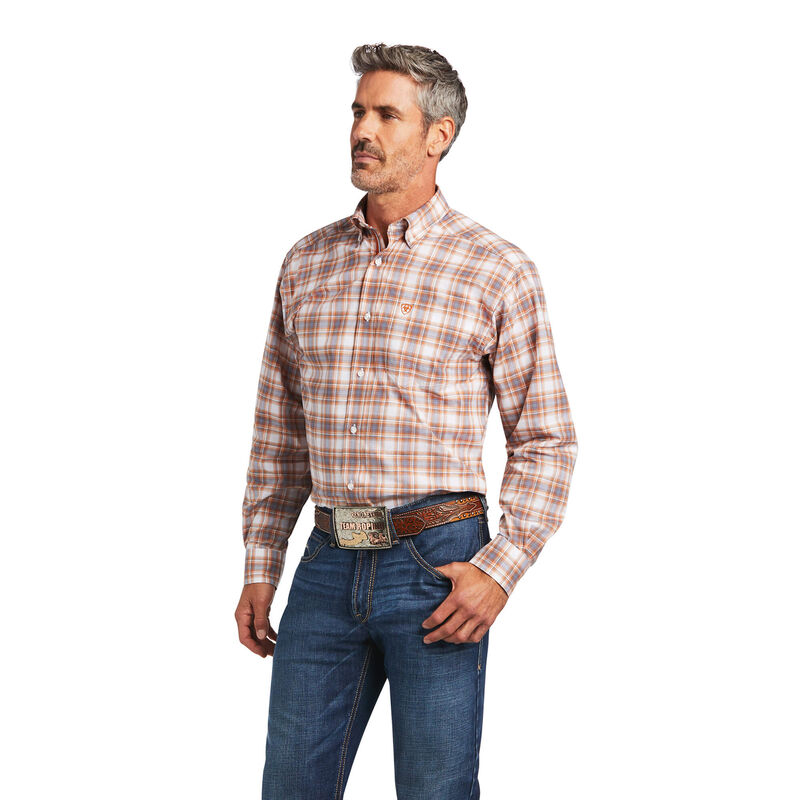 Ariat Hemden Herren - Pro Series Bryce Stretch Classic Fit Braun/Weiß ( QHJAM-1574 )